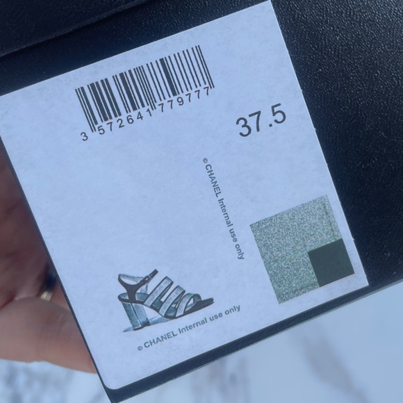 Authentic Chanel silvery metallic heels sandals - Picture 10 of 10